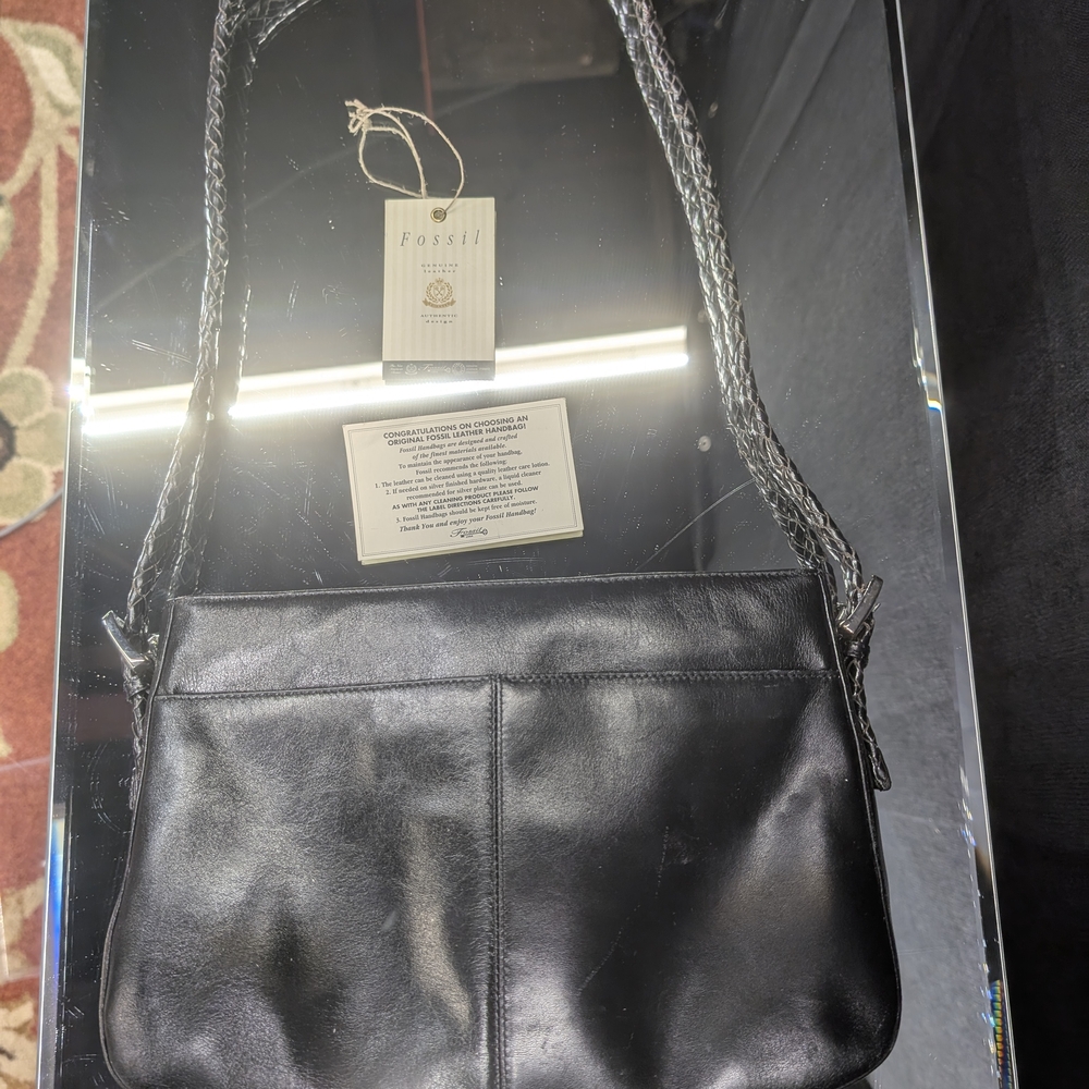 Fossil Black Leather Shoulder Bag